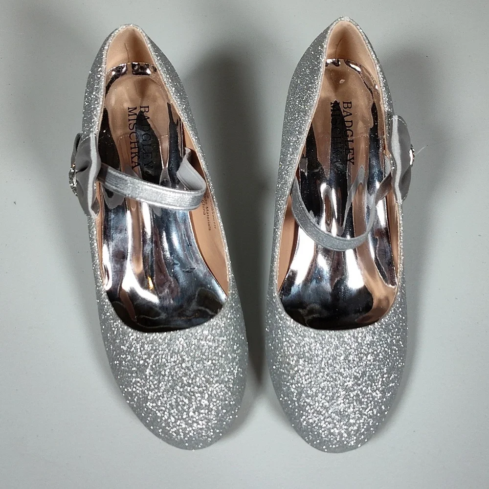 Badgley Mischka Girls‎ Glitter Block Heel Dress Shoes 2